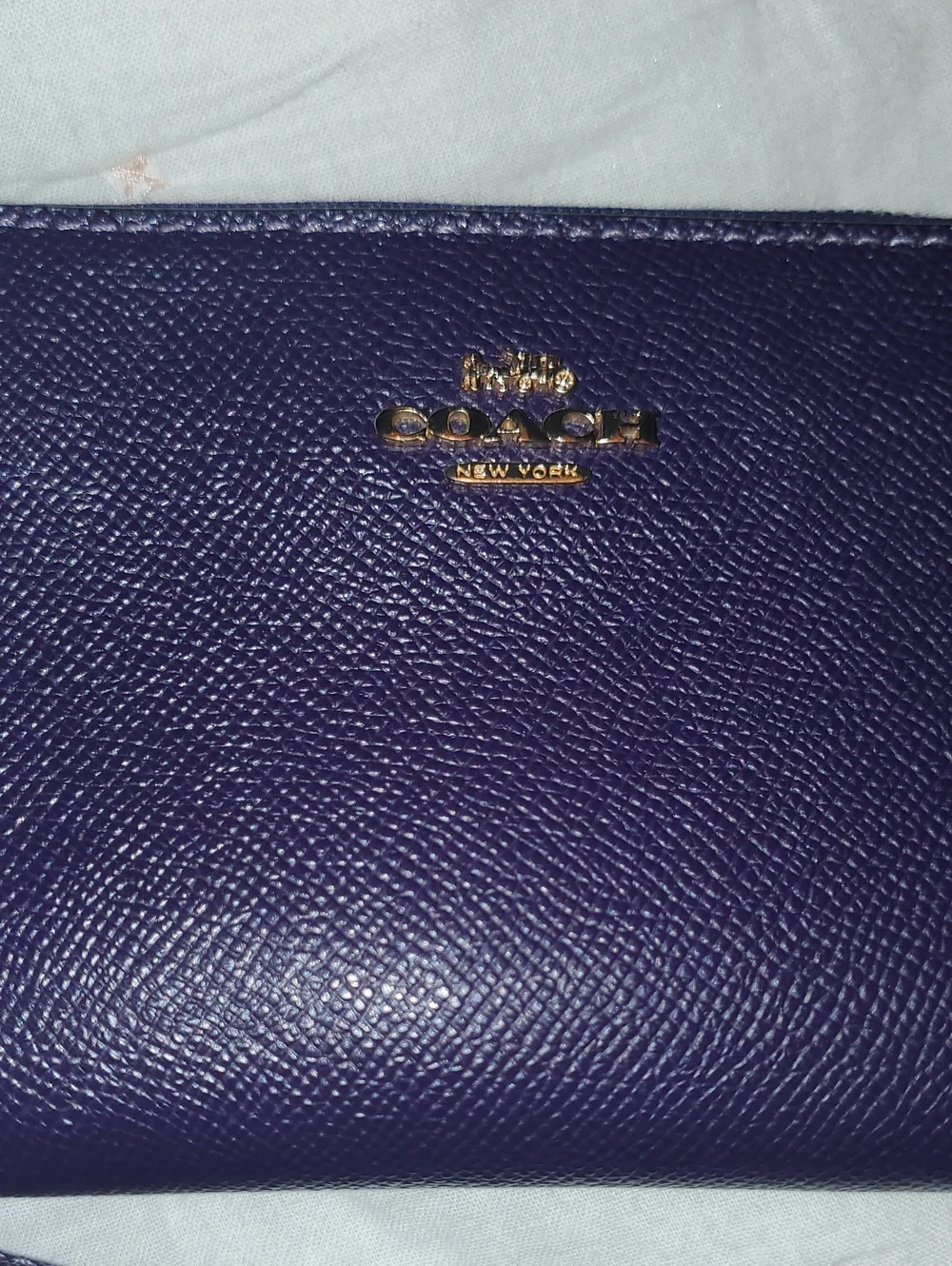 COACH MIDNIGHT BLUE / DARK PURPLE ZIP AROUND WALLET NWOT